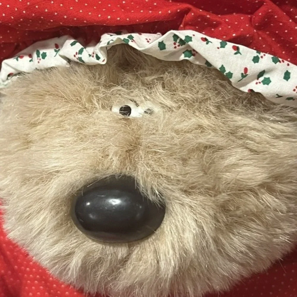 2 Vtg Graphics Intl.  Christmas MOM & POPPA Plush Stuffed 1985‎ Gowns & Caps!